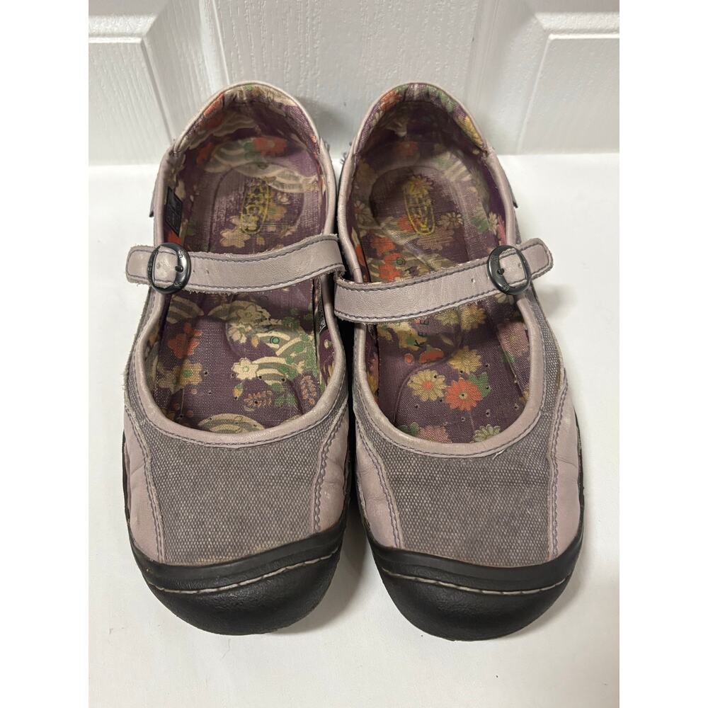 KEEN Mary Jane Flats Lavender Gray Canvas Leather Comfort Shoes Women’s US 9.5 - Picture 4 of 12